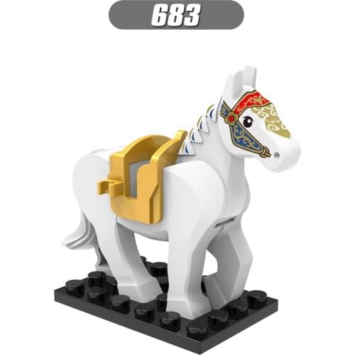 Military Animal Militarys Animals Toy Gifts For Children DIY Educational Toys Big Size White War Horse