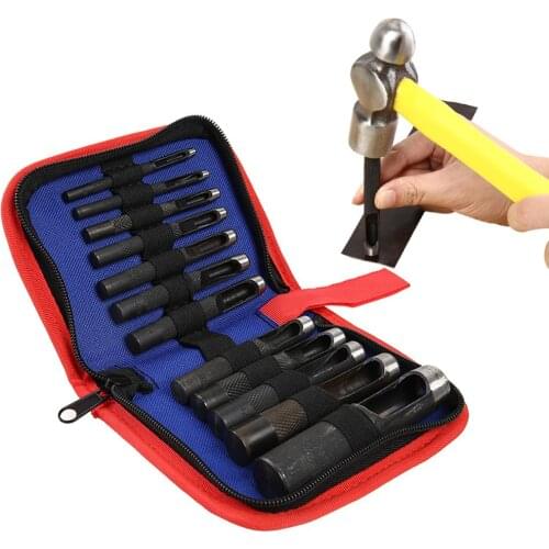 High Quality Round Carbon Steel Leather Craft Shank Hollow Hole Punch for Wallet Belt 3mm-25mm Metal Gaskets Plastic Rubber Tool