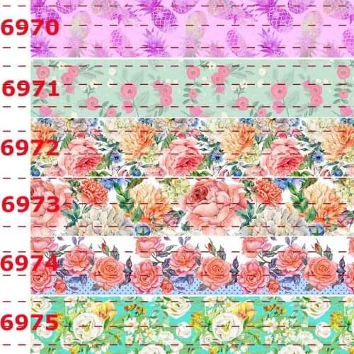 10yards -different sizes -flowers ribbon Grosgrain ribbon - rose ribbon pattern printed