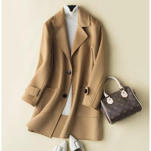 100% Wool Coat Autumn Winter Jacket Men Handmade Double-side Woolen Coat Female Korean Vintage Pink Jackets Abrigo Hombre MY1925