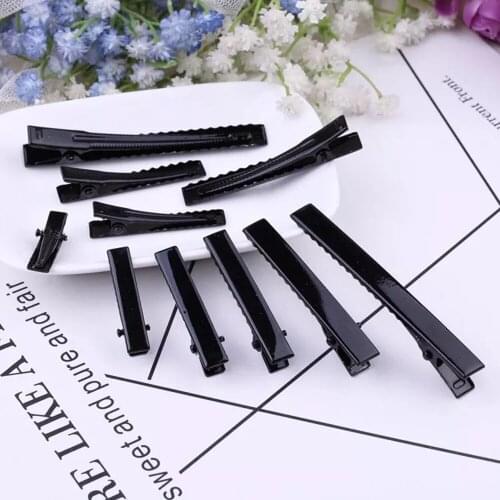 100pcs/set Balck Metal Crocodile Hair Clips Alligator Clamps Hairpins Diy Women Girls Makeup Side Hairgrips Styling Accessories