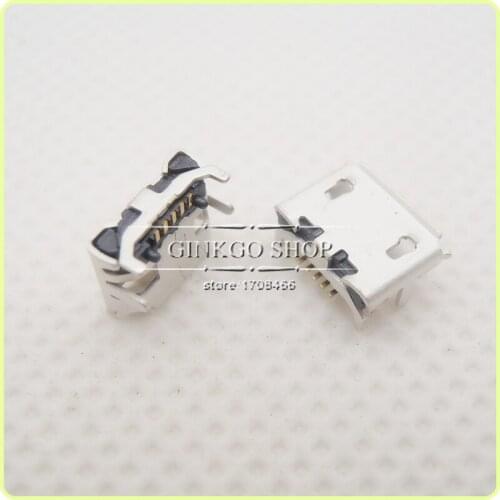 1000PCS/LOT Micro 5P USB jack socket connector 4 foot DIP Big Ox horn