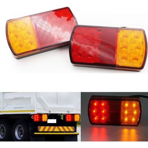 2X 24LED 12V Car Trailer Truck Rear Tail Lights Warning Lights Brake Stop Tail Turn Indicator LED Lamps For Caravans Utes Boat