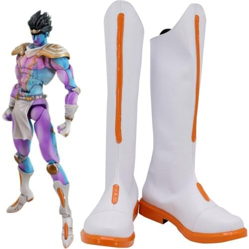 JoJos Bizarre Adventure Star Platinum Cosplay Boots White Shoes Custom Made Any Size for Unisex