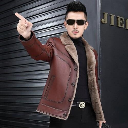 Spring Autumn Black Leather Motorcycle Jacket for Men Style Long Sleeve Zipper Pockets Male Leather Jackets and Coats 2021 Q78