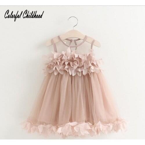 Children clothing baby girls petal dress little girls vest dress Princess girl flower Tutu party dresses kids clothes