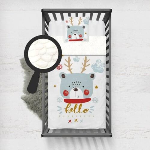 Kids Minky Blanket Super Soft and Warm Blankets Children for Couch and Bed White Nice Bear Cloud Snow Model 1388