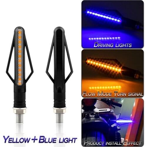 DHBH-Motorcycle 24 LEDs Double Color Water Flow Signal Light Steering Direction Arrow-Shaped Warning Lamp