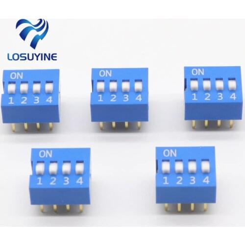 IMC Hot 10 Pcs 2 Row 8 Pin 4P Positions 2.54mm Pitch DIP Switch Blue