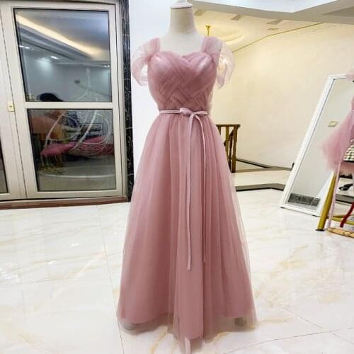 Temperament Fashion Summer Bean Past Sleeveless Floor-Length Lace High Waist Slim Backless Simple Party Bridesmaid Dresses 9948