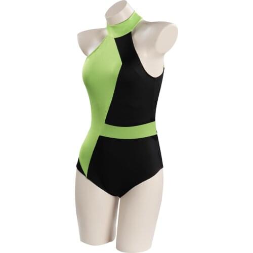 Anime Spicy Girl Cosplay Shego Swimsuit Women Swimwear Custom Made Swim Crop Top
