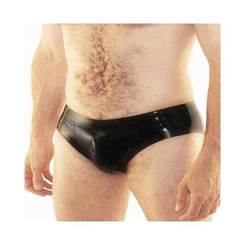 Fashion Sexy Black Latex Briefs Shorts Men Natrual Rubber Male Lingerie Underwear Plus Size Hot Sale