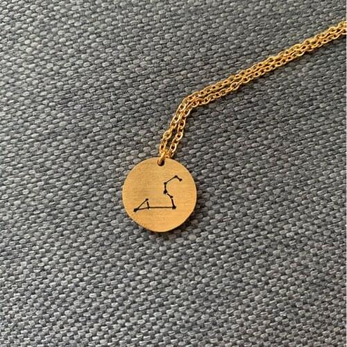Twelve Constellation Necklace Stainless Steel Constellation Pendant Trendy Necklace Ladies Jewelry Birthday Gift Colar Feminino