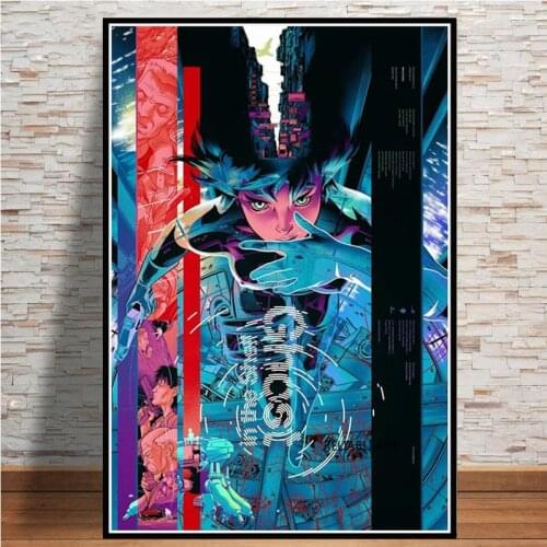 Poster And Prints Hot Ghost In The Shell Fight Police Japan Anime Art Paintings Canvas Wall Pictures For Living Room Home Decor