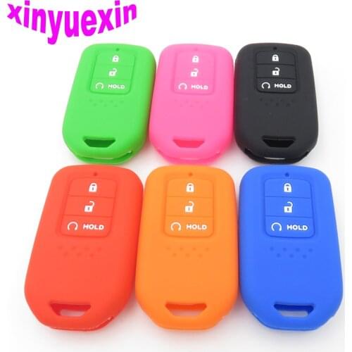 Xinyuexin Silicone Car Key Cover Case For Honda AVANCIER New URV CRV 2017 Smart Remote Key Jacket Car-stying No Logo
