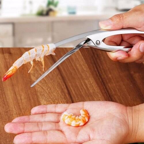 Steel Shrimp Peeler Prawn Shrimp Deveiner Fishing Knife Lobster Shell Remover Peel Device Kitchen Seafood Tools