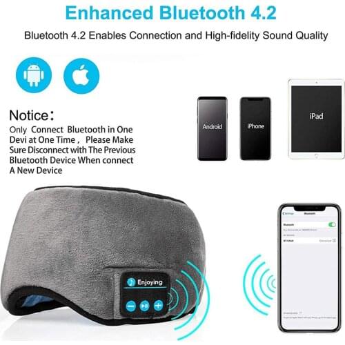 Stereo Bluetooth Earphone Sleep Mask 4.2 Bluetooth Sleep Soft Earphones Support Handsfree Sleeping Eye Mask R20