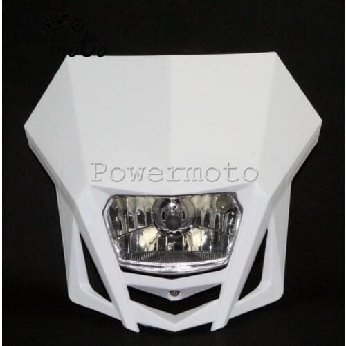 Universal Motorcycle Motocross White Headlight 12V 35W Enduro Supermoto Dirt Bike Front Head Light For Kawasaki Yamaha Honda