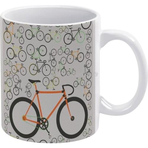 Fixed Gear Bikes Coffee Mugs Ceramic Personalized Mugs 11 Oz White Mug Tea Milk Cup Drinkware Travel Mug Bike Bikes Cycle Cyclin