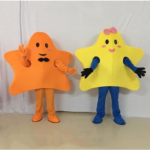 Yellow Star Mascot Star Girl Mascot Costume Adult Size Activities Performing Costumes for Sale Holiday Carnival Fancy Dress Kits