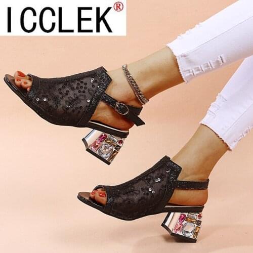 Size 43 Heels Sandals Women Summer Sandals Peep Toe Shoes Woman Square Heels Pumps Shoes Sandalias Mujer 2021