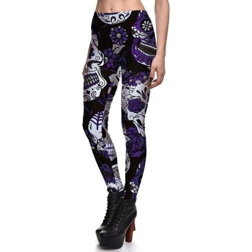 2021 New Skeleton Print High Waist Yoga Leggings Womens Gym Workout Tight Pants Fitness Clothing Halloween Costumes For Women