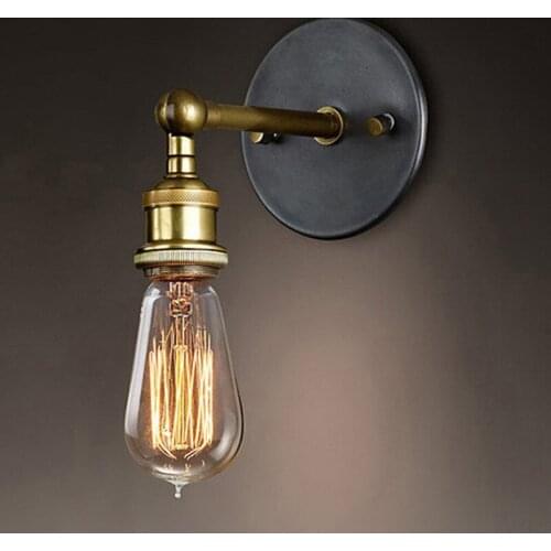 Gold Color Hot Sale American Style Vintage Wall Light Bedroom Wall Lamp Bar Decoration Light Coffee Shop Lamp Free Shipping