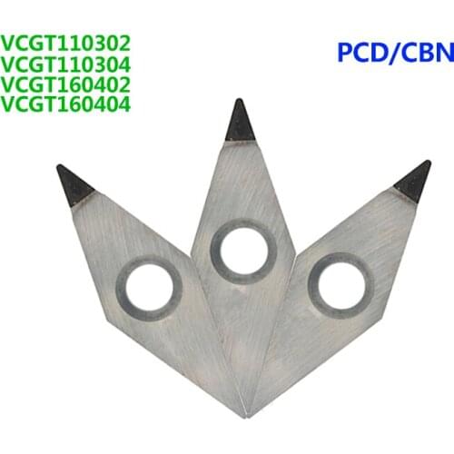2PCS PCD CBN insert VCGT110302 VCGT110304 VCGT160402 VCGT160404 CNC Lathe Turning Diamond Inserts Carbide Machining Cutter Tool