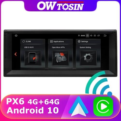 10.25" 1280*480P PX6 4+64G Android 10.0 Car DVD For BMW 5 Series E39 1996-2003 X5 E53 2000-2007 Car Radio GPS Multimedia DSP DAB