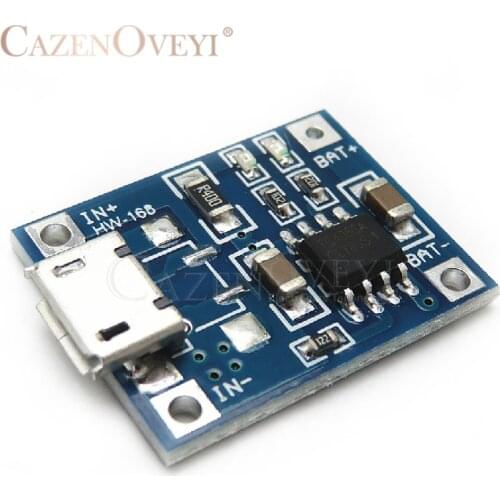 5pcs/lot Micro USB 5V 1A 18650 TP4056 Lithium Battery Charger Module Charging Board With Protection Dual Functions 1A Li-ion