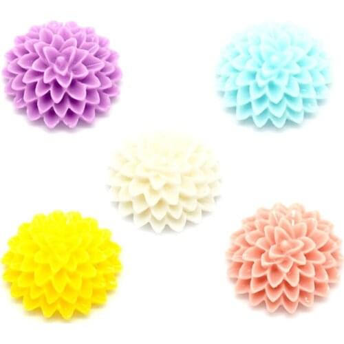 50Pcs Mixed NOT Hole 15x6mm Resin Flowers Loose Beads Flatback Cabochon Scrapbooking Jewelry Finding Making DIY Accessories