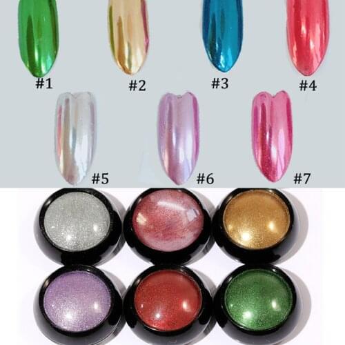 7Pc/Nail magic mirror powder, ins high quality, translucent magic mirror powder, classic nail aurora powder,kiu878787