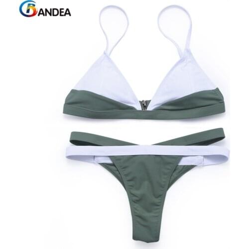 BANDEA new sexy bikinis women patchwork swimwear thong bottom bathing suit female padding swimsuit summer wear 2019
