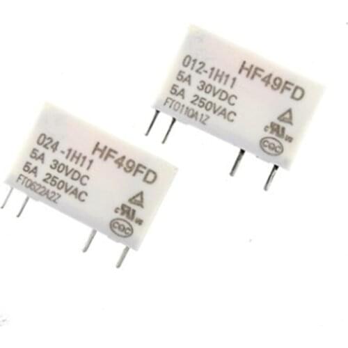 Free shipping 5PCS Hot Sale Relay HF49FD-005-1H12 005-1H12 HF49FD DC5V 1H12 4PIN 5A