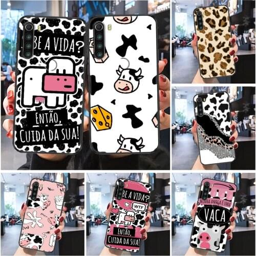 Cow Print Black White Phone case For Xiaomi Redmi Note 7 7A 8 8T 9 9A 9S 10 K30 Pro Ultra Frosted black pretty funda trend coque