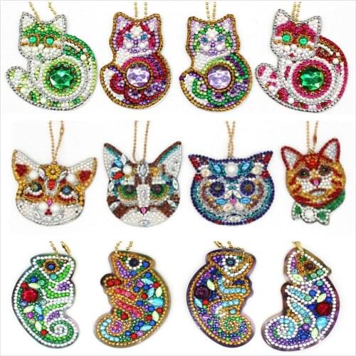Dpsupr 5d Diy Diamond Painting Keychain Christmas Gift Cat Unicorn Keyring 4sets With Free Shipping Bag Jewelry Ornaments YSK23