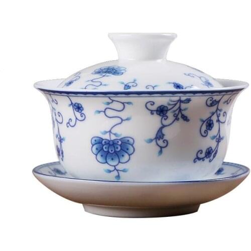 1pcs 150ml Ceramics Gaiwan Tea Tureen Chinese Style Porcelain Pot Set Travel Kettle Hand Painted Teacups Teaware Accessories