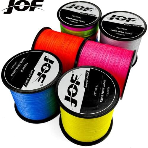 JOF 4 Strands Super Strong Japanes PE Braided Fishing Line Multifilament Line 500M Braided Cord for Fishing Equipment 10-120LB