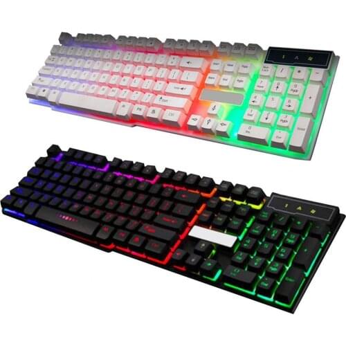 Keyboard Colorful Backlight Plug and Play ABS 104 Keys Rainbow Keyboards for Computer
