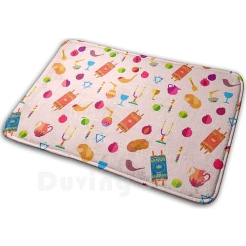 Rosh Hashanah Happy Jewish New Year Shana Tova Decoration Mat Rug Carpet Anti-Slip Floor Mats Bedroom Rosh Hashanah Autumn