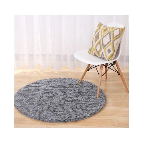 Big Round Microfiber Bath Mats Chenille Absorbent Bath Rugs Bathroom Floor Mats Computer Chair Yoga Pat Christmas Decoration