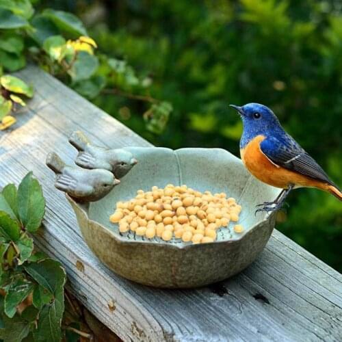 Creative Bird Feeder Bowl Ceramic Water Bath Bird Bath Feeding Station Yard Garden Decoration Outdoor Indoor Pet Feeding Tools