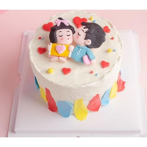 2021 Hot New Cheap Cute Wedding Cake Topper Couple Anniversary Party Decor Valentines Day Gifts