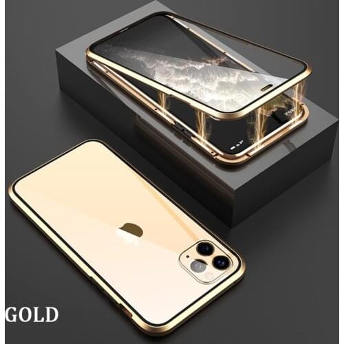 Magnetic protective case For iPhone 12 Mini 11 Pro Max Xs XR 8 7 6 Plus SE 2020 with Double-sided tempered glass back cover case