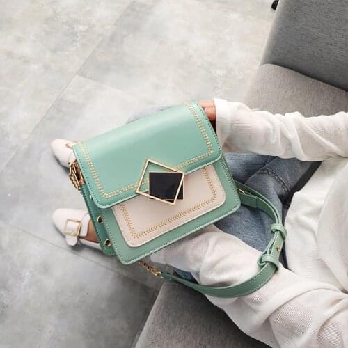 Fashion Simple Small Square Bag for Womens Designer Handbag 2020 PU Leather Chain flap Sling bag Mobile Phone Shoulder bags