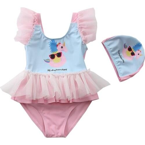 New childrens swimwear girls one-piece swimwear cute pleated yarn skirt girls baby baby girls swimwear XYY-84