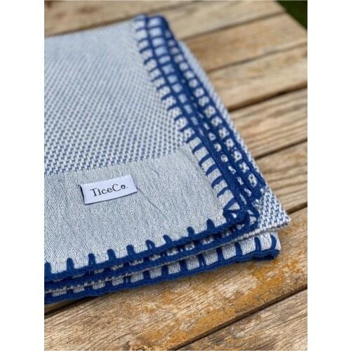 Baby & kids blue blanket 100% Cotton, 2021 edge embroidered soft fabric for sensitive skin 4 seasons available 90x100cm