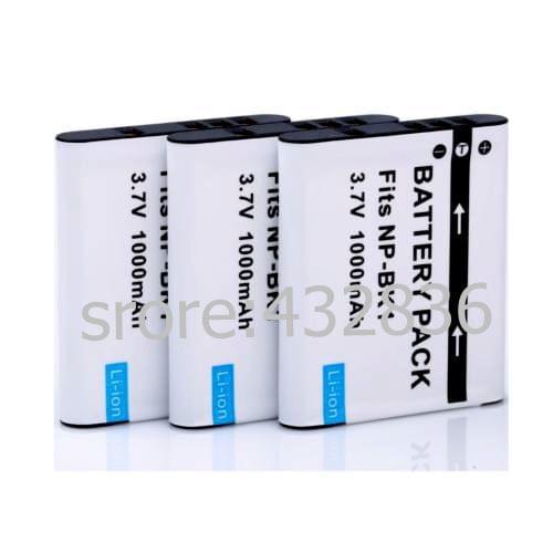 Wholesale 3pcs 1000mAh NP-BK1 BK1 Li-ion digital camera battery + Charger For Sony Cyber-shot DSC-S950 S980 DSC S750
