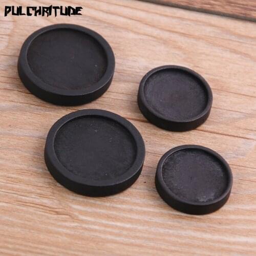 10pcs/lot 20/25mm Inner Size Black Color Round Wood Cabochon Base Setting Charms Pendant Necklace Findings