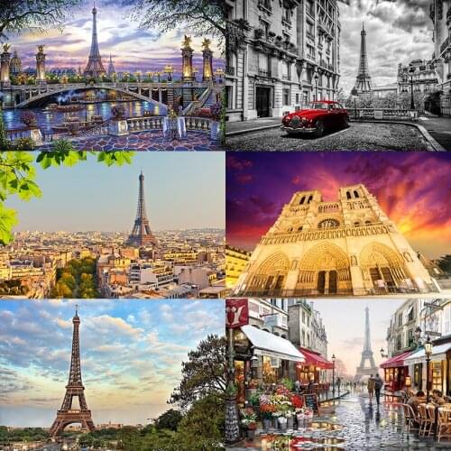 Eiffel Tower wooden puzzles triumphal arch jigsaw puzzle 1000 pieces adult Difficult decompression toys Adornment picture Custom